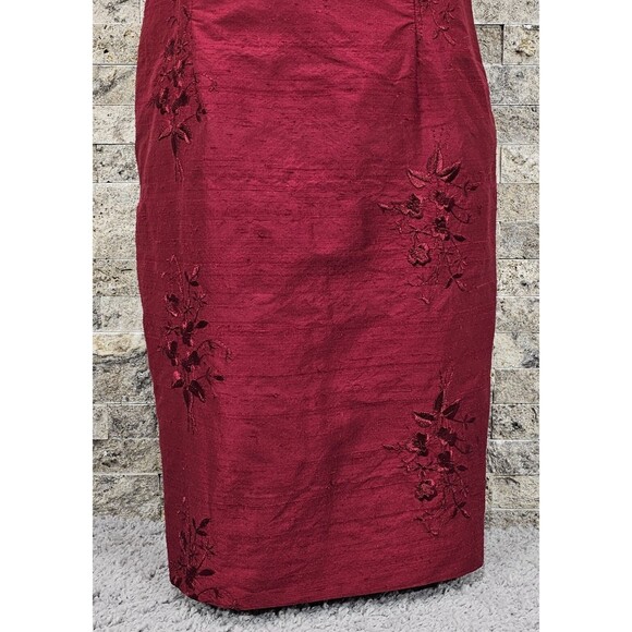 Vtg Nicole Miller Womens Silk Pencil Dress 90s Strapless Empire Red NWT Size 2 - Picture 9 of 16